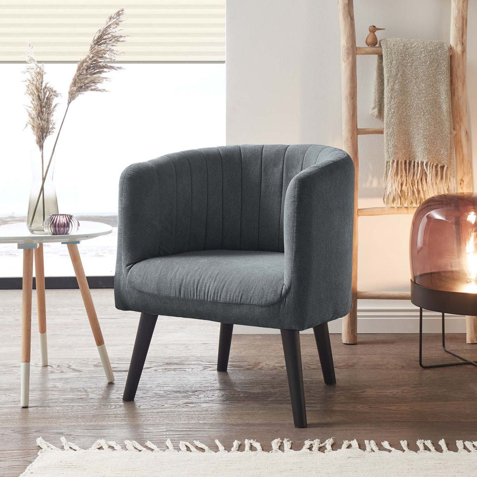 Paul Sessel Anthrazit gepolstert Armlehnstuhl Stuhl Design