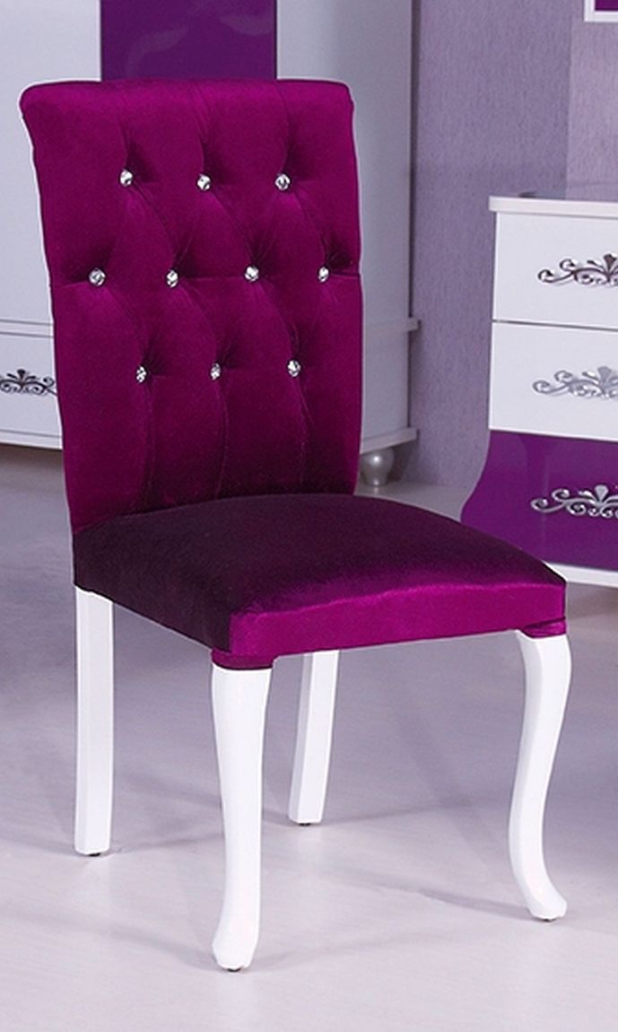 PRINCESS Stuhl Kinderstuhl lila / weiß gesteppt Stuhl