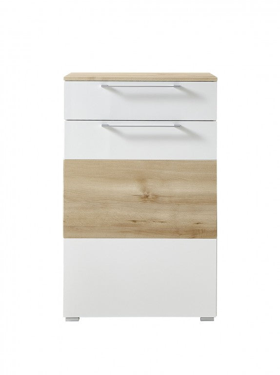 RENO Schuhschrank Garderobenschrank Schuhregal Garderobe Weiß/Buche