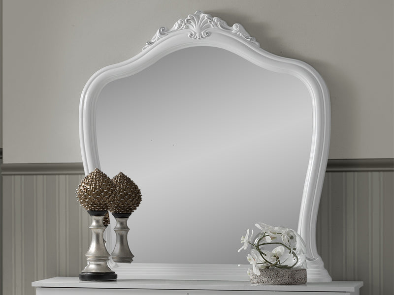 Luiza Wandspiegel Weiß Hochglanz / Silber