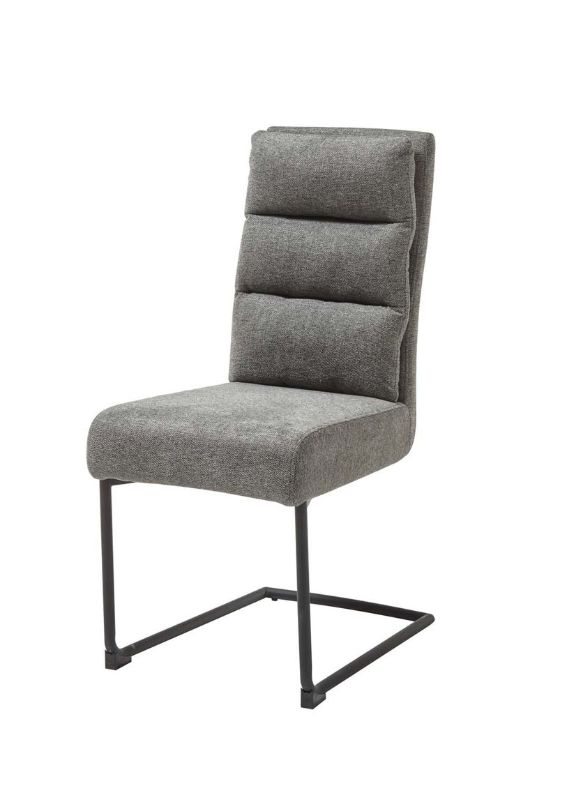 Stena Freischwinger Bezug Hellgrau Gestell Schwarz Stuhl