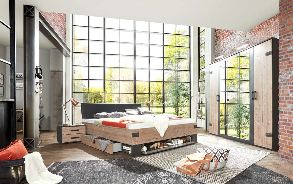 Stockholm Nachtkommode Tanne / Grau Nachttisch Kommode