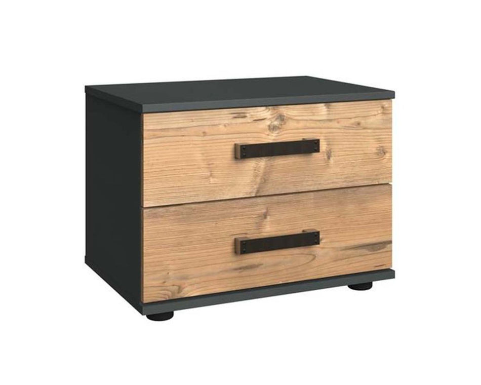 Stockholm Nachtkommode Tanne / Grau Nachttisch Kommode