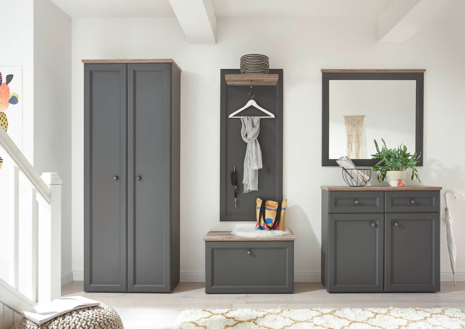 Toskana Garderobenpaneel Grau / Timberwood