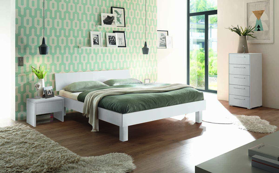 Forti Bettgestell, 90-200 cm , Weiß lackiert