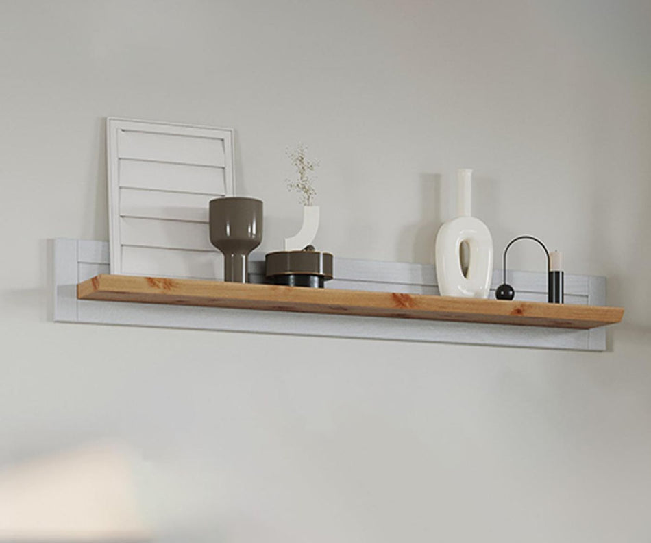 Marone Elite Regal Wandregal Bücherregal Weiß/Kiefer Wandboard