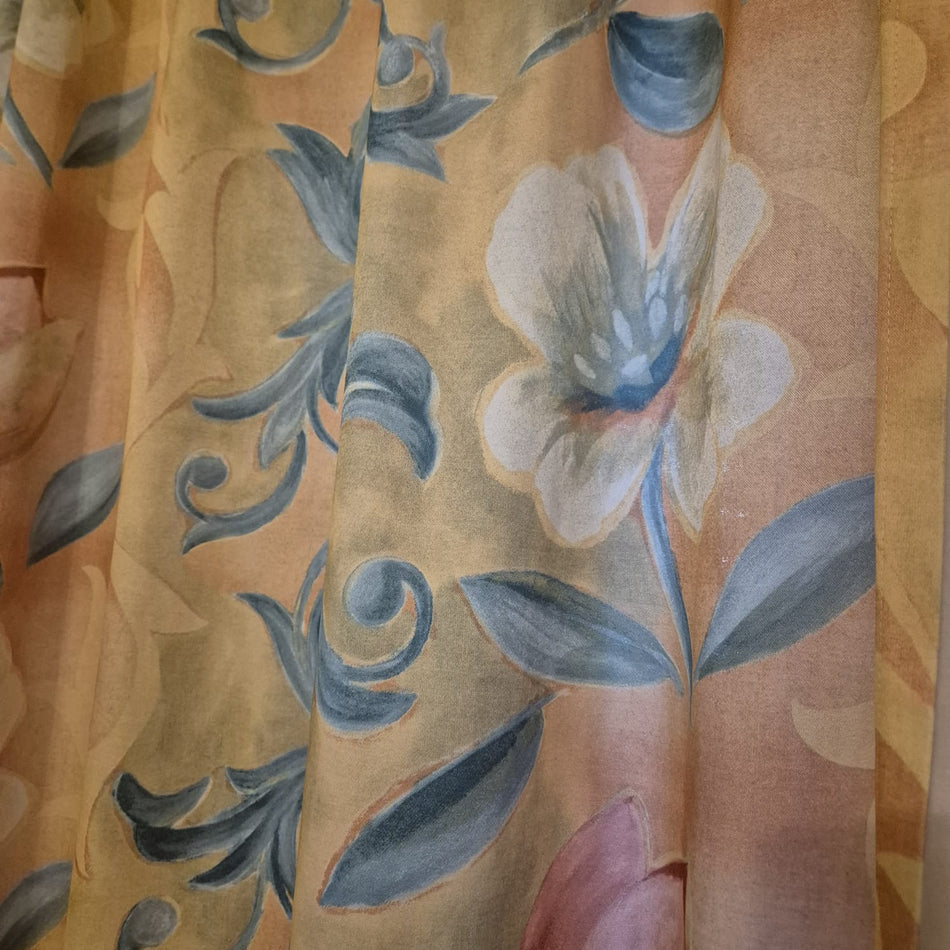 Gardine Vorhang 260x80 gelb florales Muster gebraucht