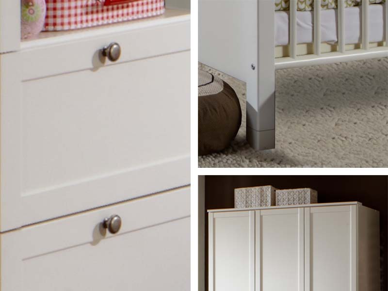 Filou Bettseiten Weiß Holz