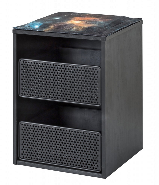 Schwarzer Beistellschrank mit Schubladen – Schrank gebraucht