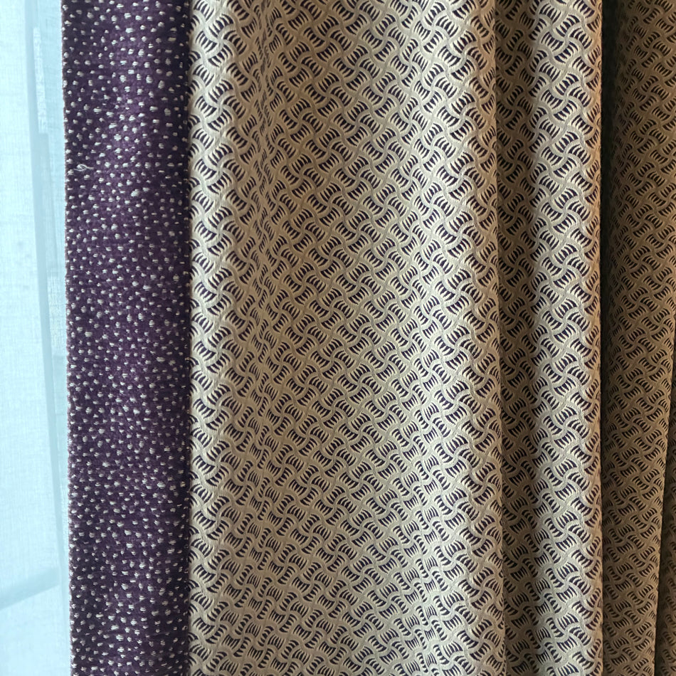 Luxus Vorhänge Gardinen Set 196x346 Hotel Atlantic Hamburg Lila Violett Beige Gemustert