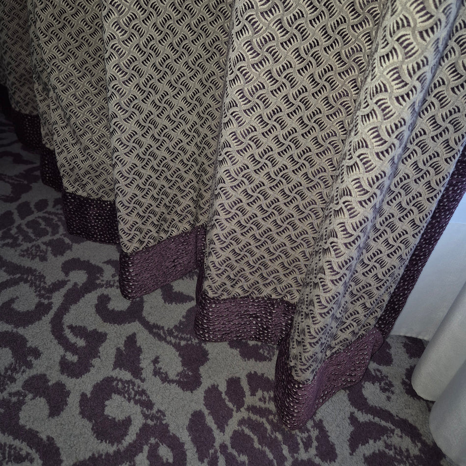 Luxus Vorhänge Gardinen Set 221x374 Hotel Atlantic Hamburg Lila Violett Beige Gemustert