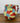 Farbenfroher Krug Craquele Vase bunt Dekoration