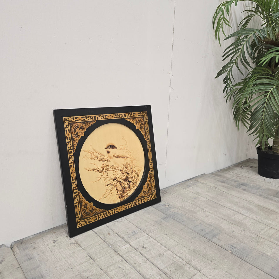 Wandbilld Quadratisch 60x60 Schwarz Gold Asiatischer Stil Deko