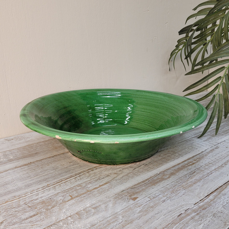 La Poterie de la Madeleine Deko Keramikschale grün gebraucht Anduze Französische Landhauskeramik