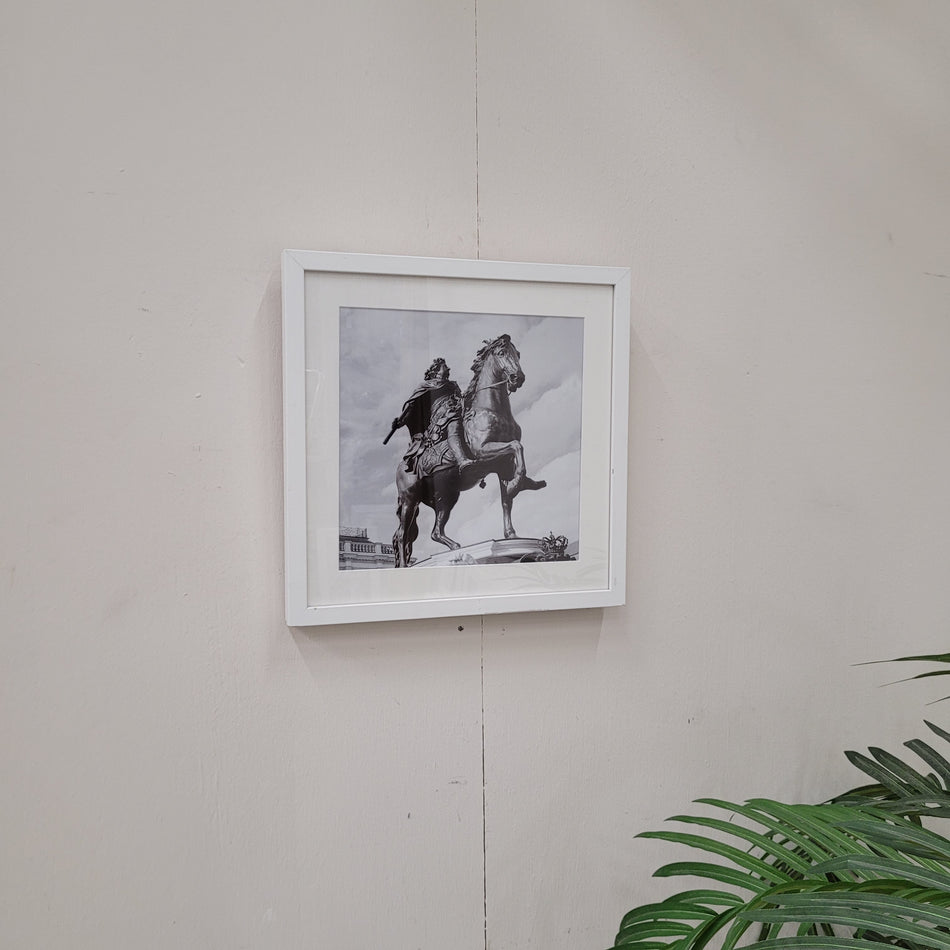 Wandbild Reiterstandbild Berlin Schwarz-Weiß gerahmtes Foto Deko Gebraucht