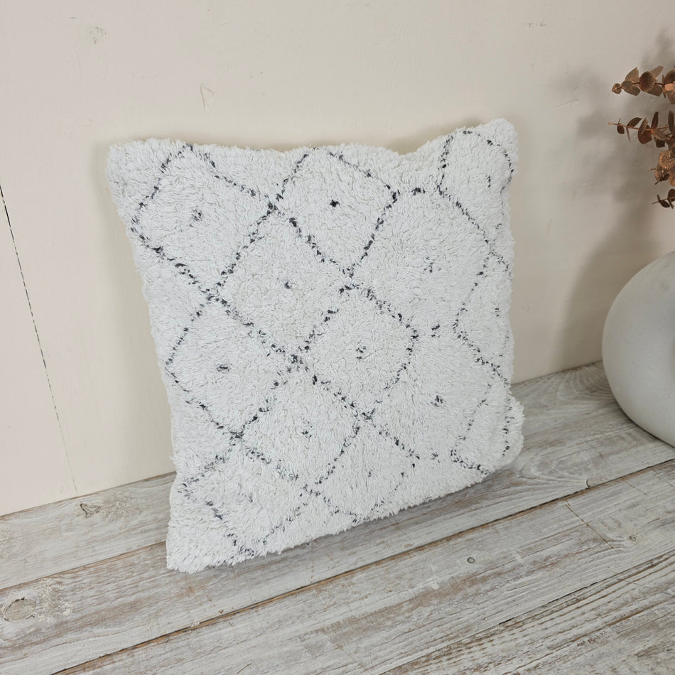 Tiseco Berber Dotted 45x45cm Zierkissen Weiß Schwarz Baumwolle Kissen Deko