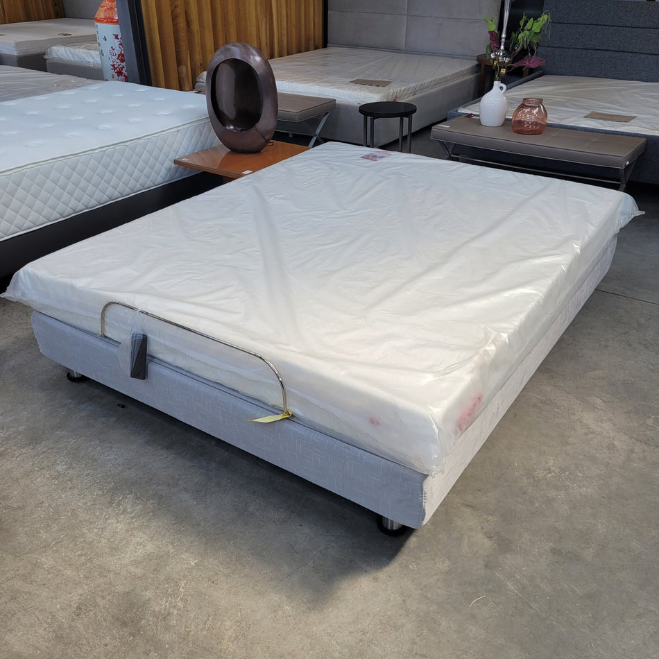 Ergomotion Boxspringbett mit Massagefunktion Matratze Doppelbett grau 160x200  Bett