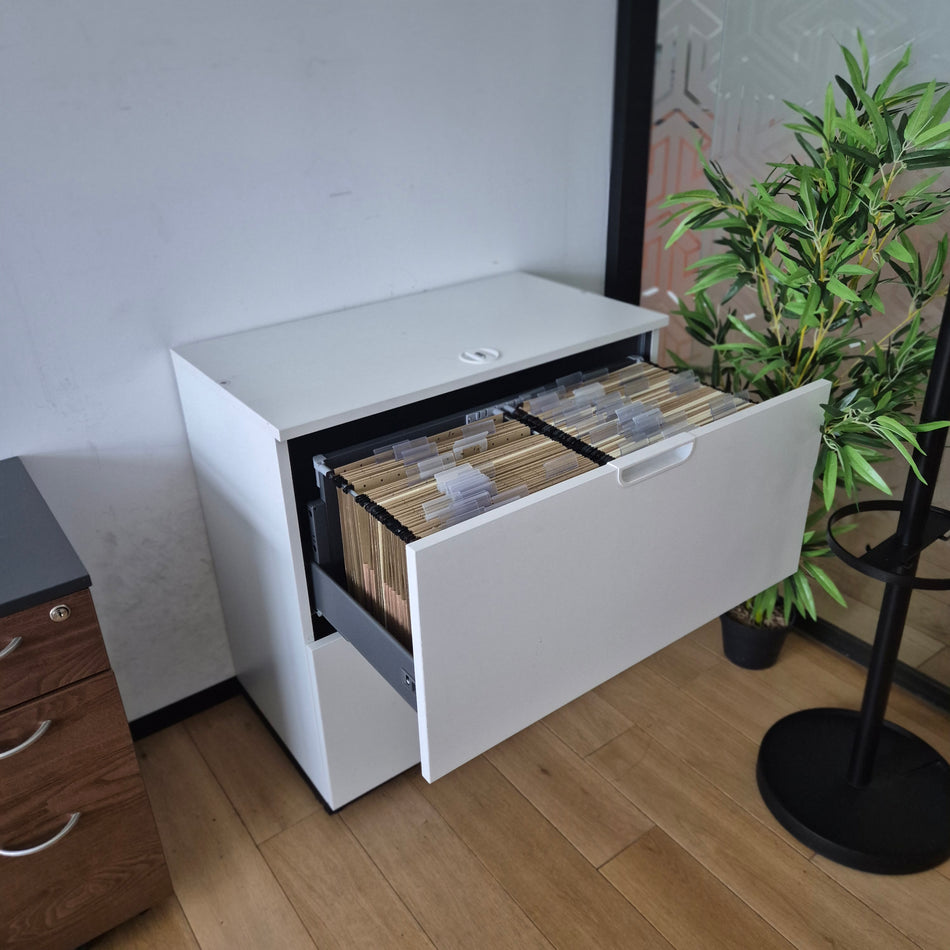 Hängeregisterschrank weiß – Aktenschrank Büro 80 cm breit, gebraucht