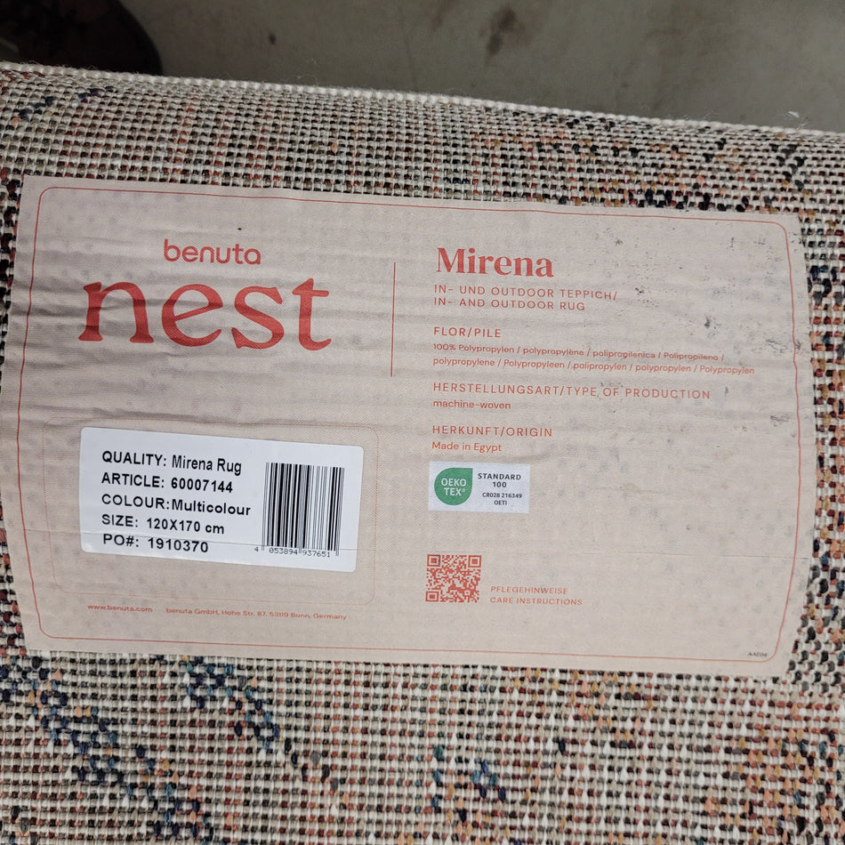 Benuta Mirena Outdoor-Teppich 120×170 cm – Flamingo & Tropenblätter – Multicolour – In-/Outdoor