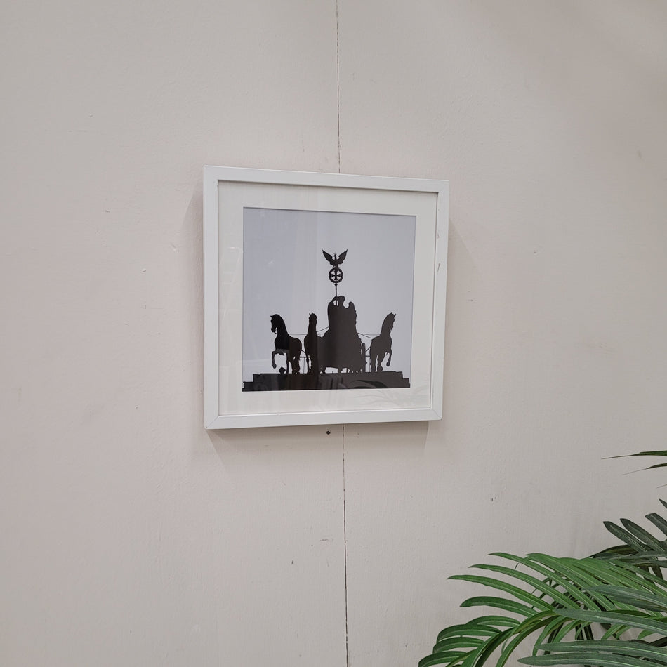 Wandbild Quadriga Berlin Schwarz-Weiß gerahmtes Foto Deko Gebraucht