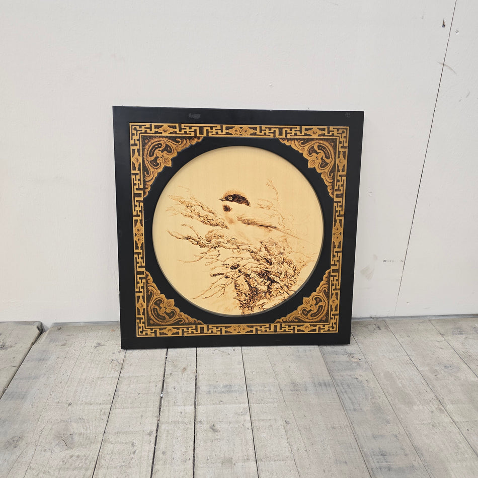 Wandbilld Quadratisch 60x60 Schwarz Gold Asiatischer Stil Deko