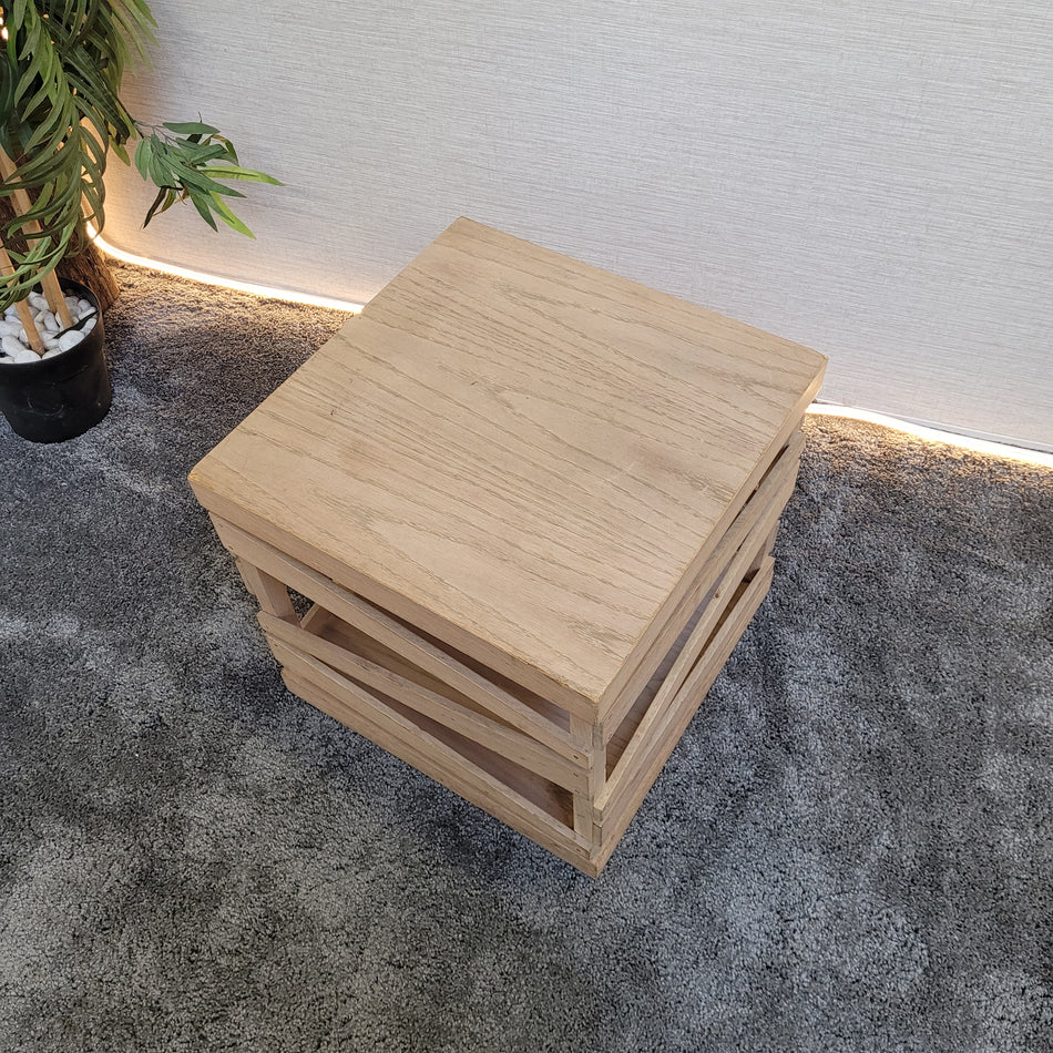 Holzkiste Beistelltisch Aufbewahrungskiste Natur Vintage Stil robust gebraucht