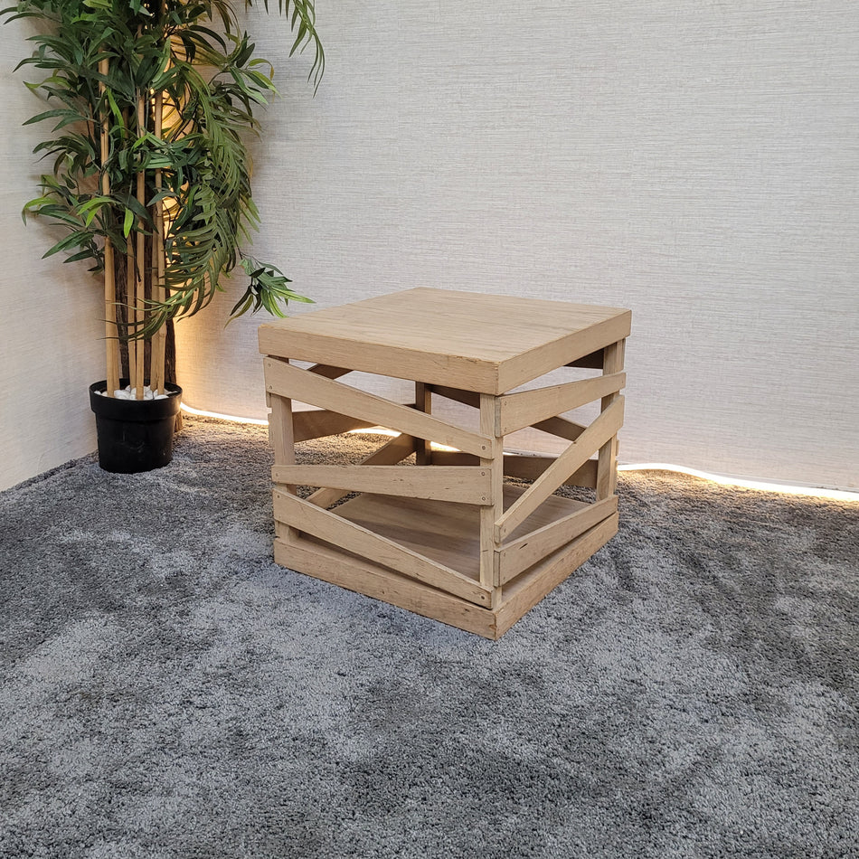 Holzkiste Beistelltisch Aufbewahrungskiste Natur Vintage Stil robust gebraucht