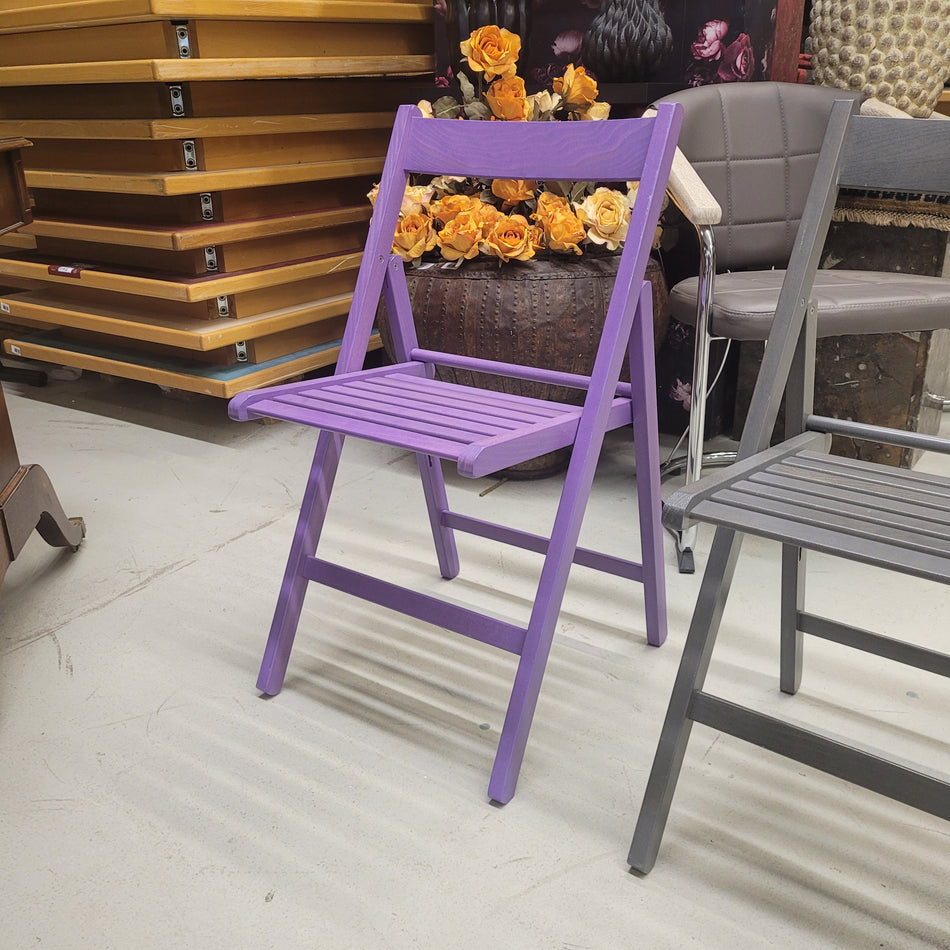 Stuhl Klappstuhl Holz lila Gartenstuhl Outdoor
