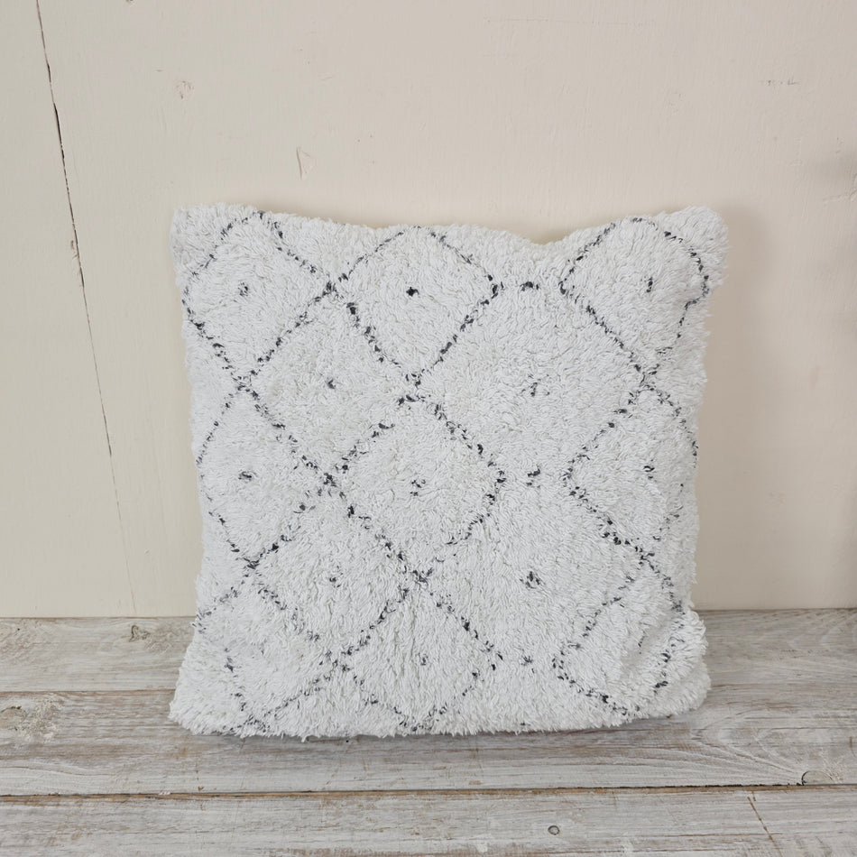 Tiseco Berber Dotted 45x45cm Zierkissen Weiß Schwarz Baumwolle Kissen Deko