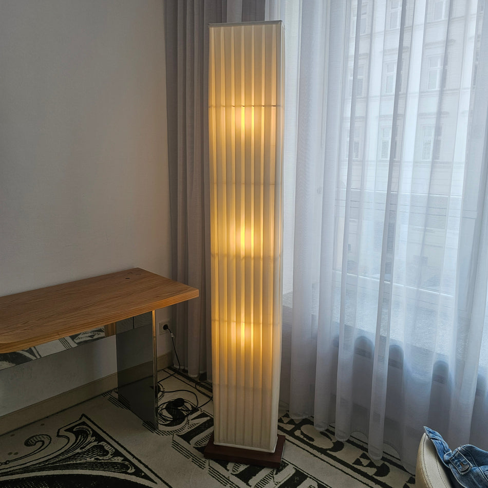 Stehlampe Lampe Stofffaltenschirm 3x E14
