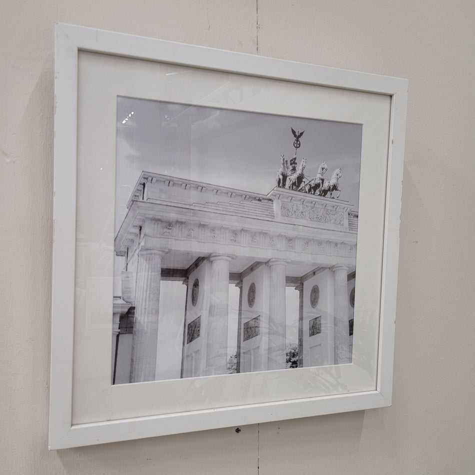 Wandbild Brandenburgertor Berlin Schwarz-Weiß gerahmtes Foto Deko Gebraucht