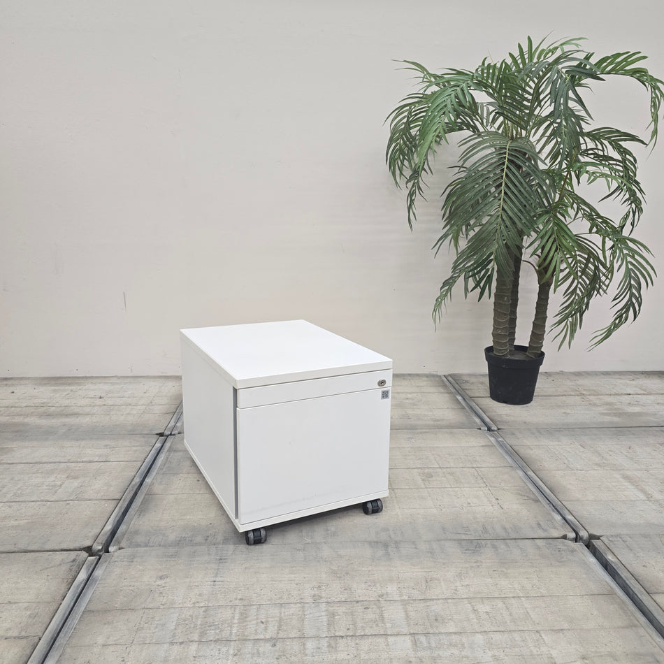 Moderner Bürocontainer 2 Schubladen Weiß Rollcontainer Gebraucht