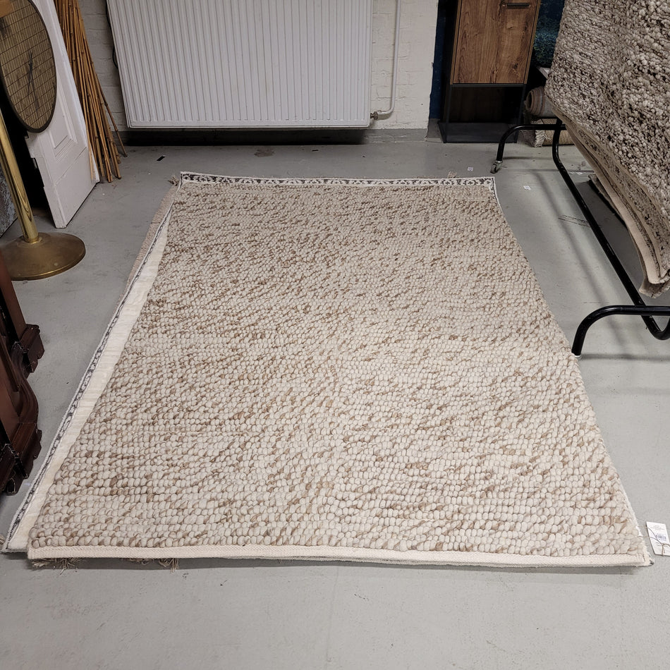 Teppich Creme Natur mit Noppenstruktur – Neuware 160x230