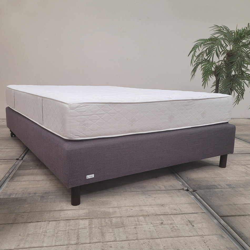 Boxspringbett 140x200 Lila Stoff Inkl Matratze Bett Gebraucht