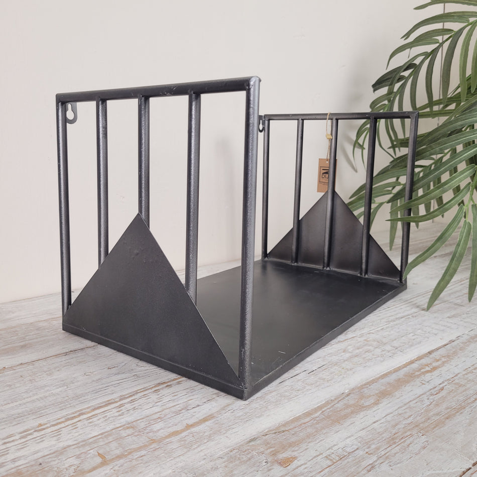 Design Wandregal Metall Schwarz Industrie Look 40cm Deko