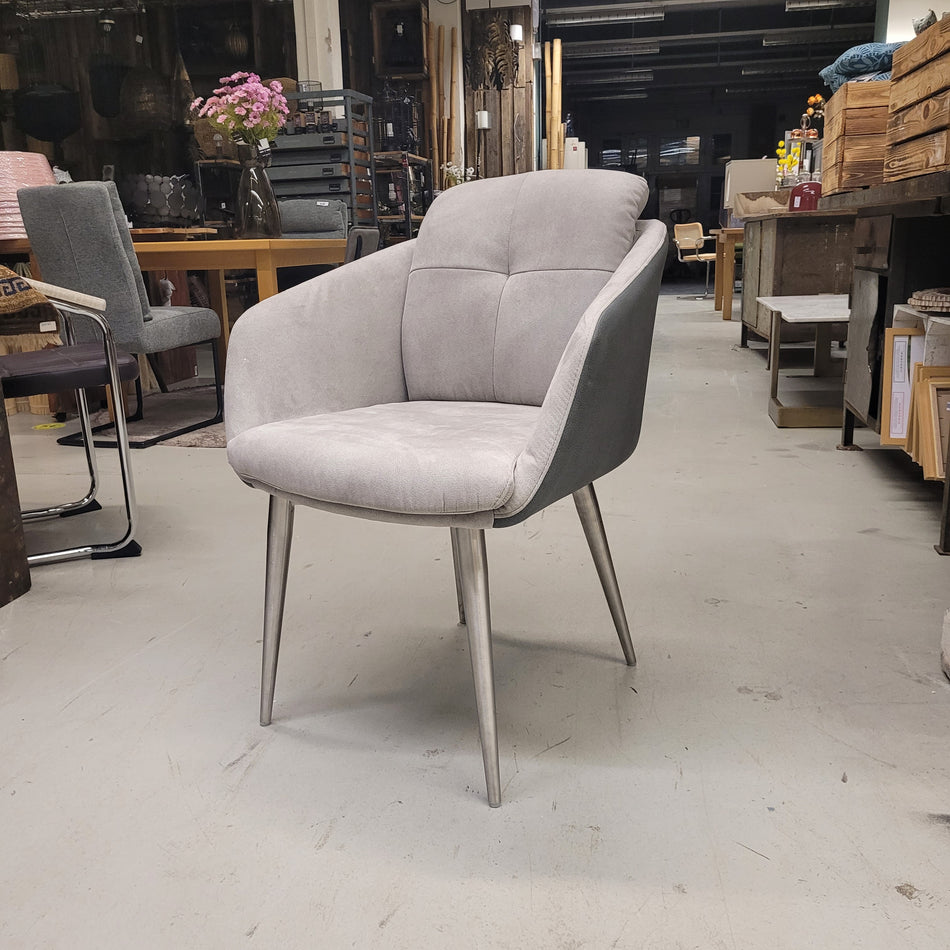 Armlehnstuhl Stuhl grau Leder Stuhl Designer