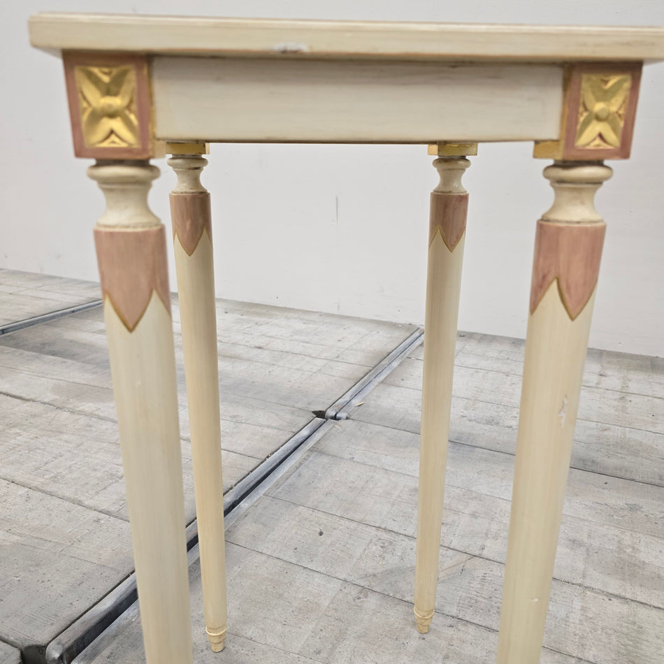 Beistelltisch Beige Gold Holz 20. Jahrhundert Tisch Vintage