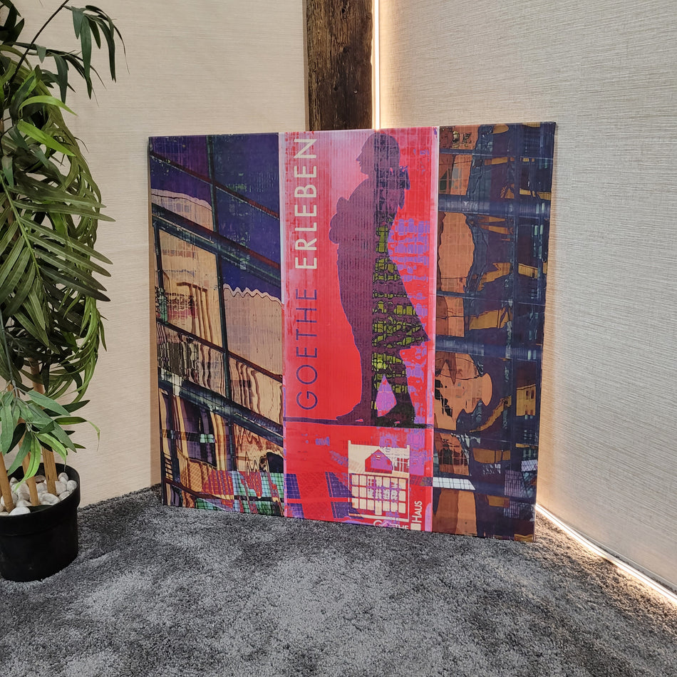 Wandbild Leinwand gebraucht bunt Motiv Frankfurt Goethe-Haus Bild 90x90