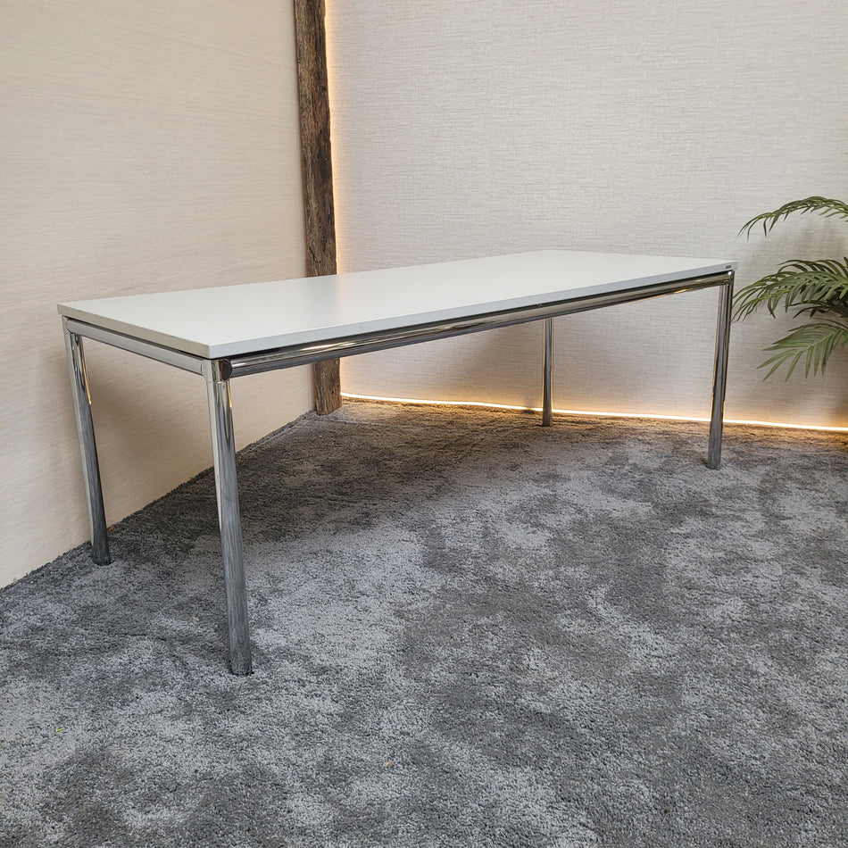 Original Bosse Schreibtisch weiß 175x75 Tisch Chrom