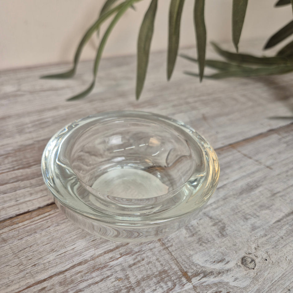 Glas Teelichthalter Klar Rund Deko Neuware