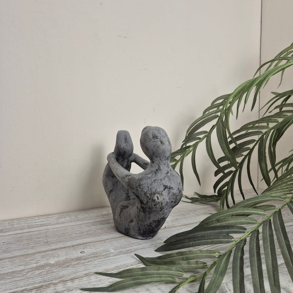 Yoga-Skulptur Anthrazit Steinoptik Yoga-Pose Skulptur Deko