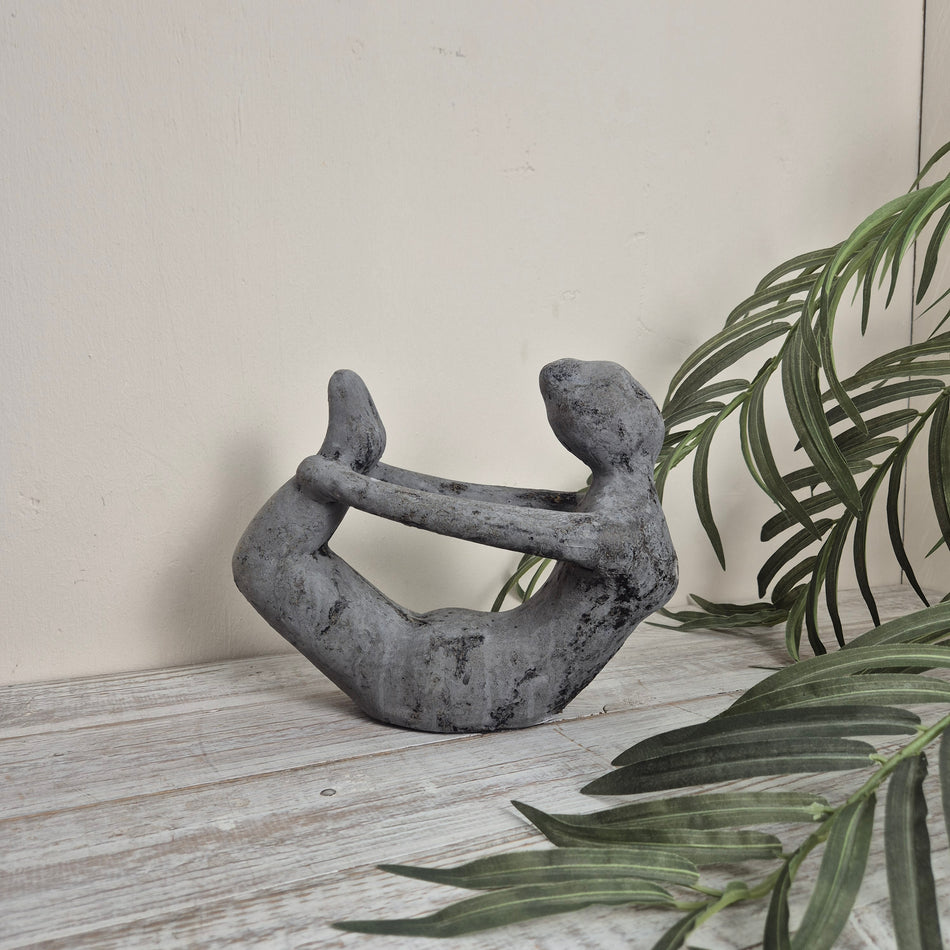 Yoga-Skulptur Anthrazit Steinoptik Yoga-Pose Skulptur Deko