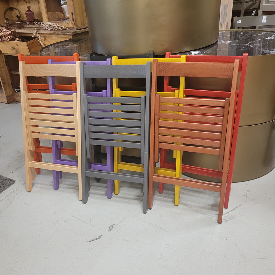 Stuhl Klappstuhl Holz orange Gartenstuhl Outdoor