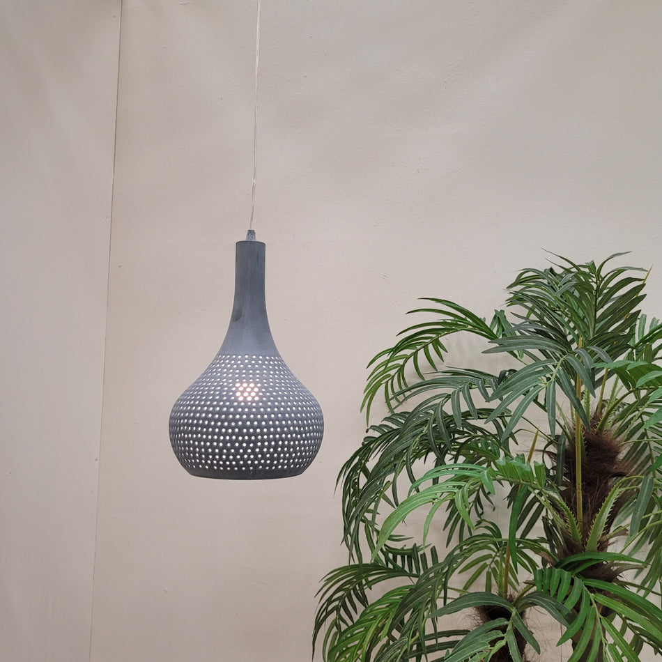 Hängeleuchte Grau Metall Perforiert Industrial-Stil Deckenlampe Lampe