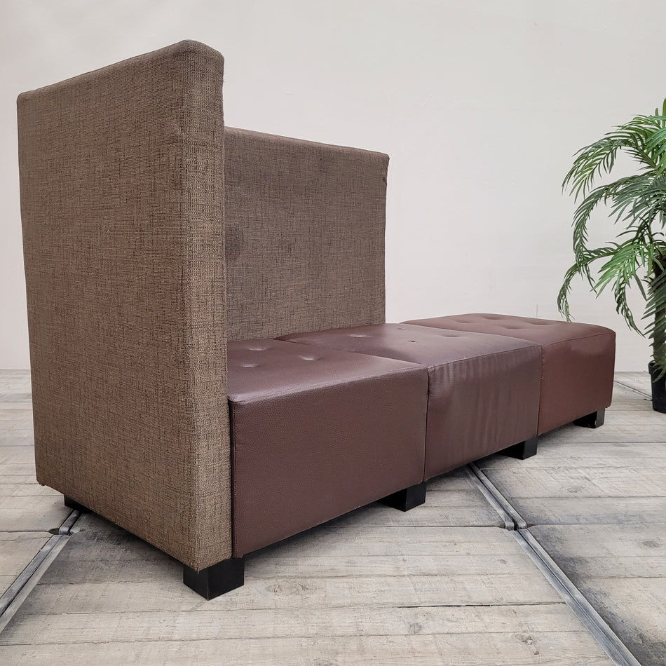 Sitzbank Modul 200x110 Braun Kunstleder Stoff Lounge-Sitzmöbel Sofa Gebraucht