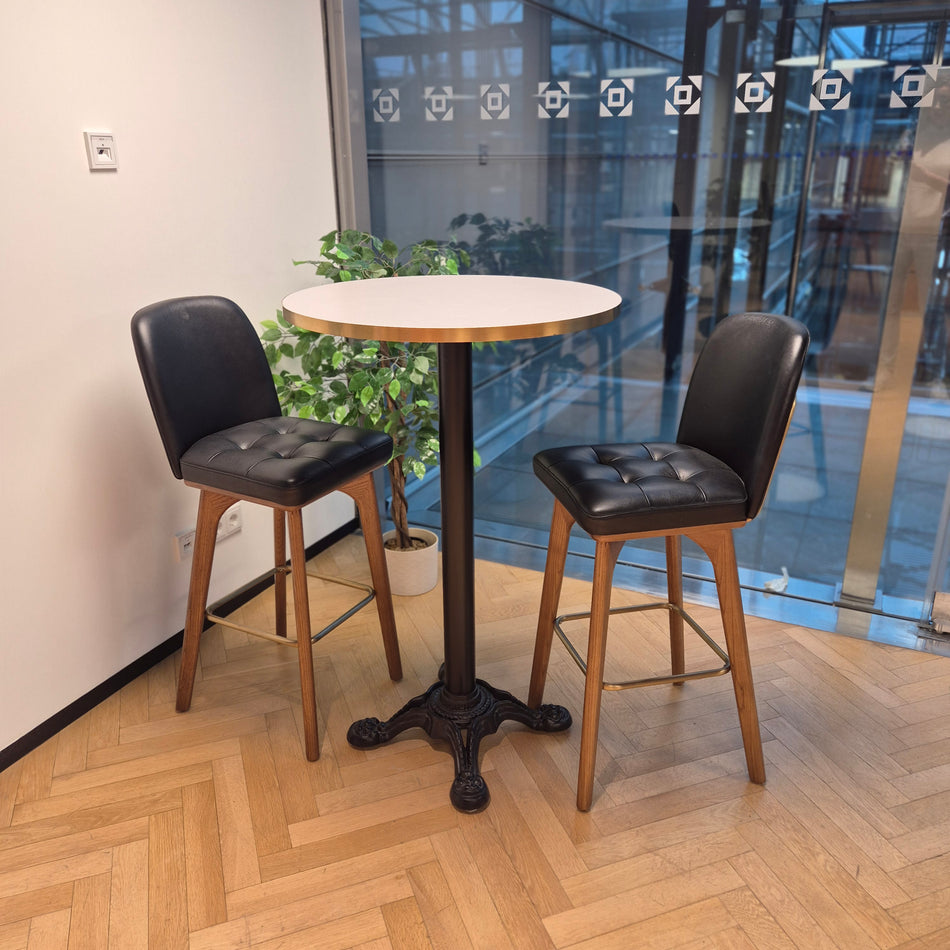 Stehtisch mit Hockern – Bar- & Hochtisch-Set aus Eiche massiv, gebrauchtjk