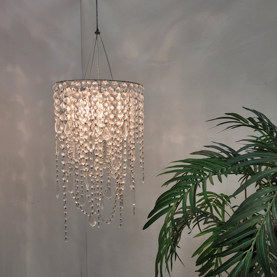 Hängeleuchte Pendelleuchte Kronleuchter Perlen Transparent Lampe Gebraucht