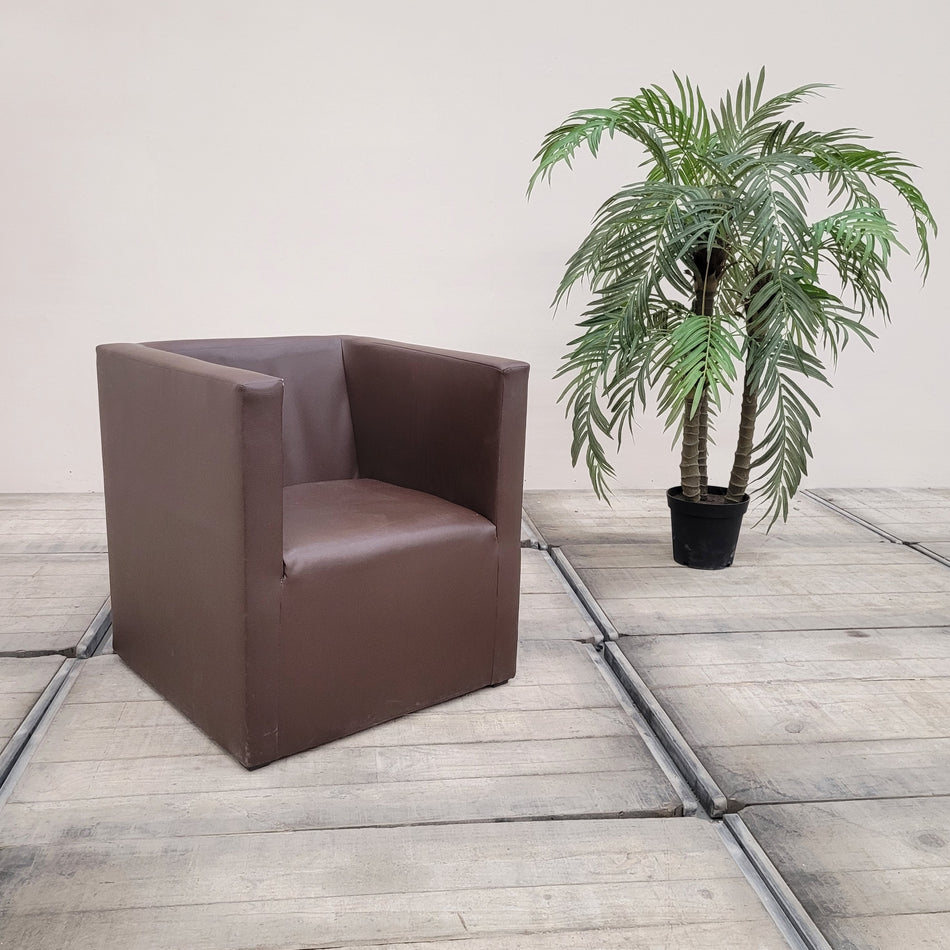 Lounge Sessel Kunstleder Braun Clubsessel Hotelsessel Gebraucht