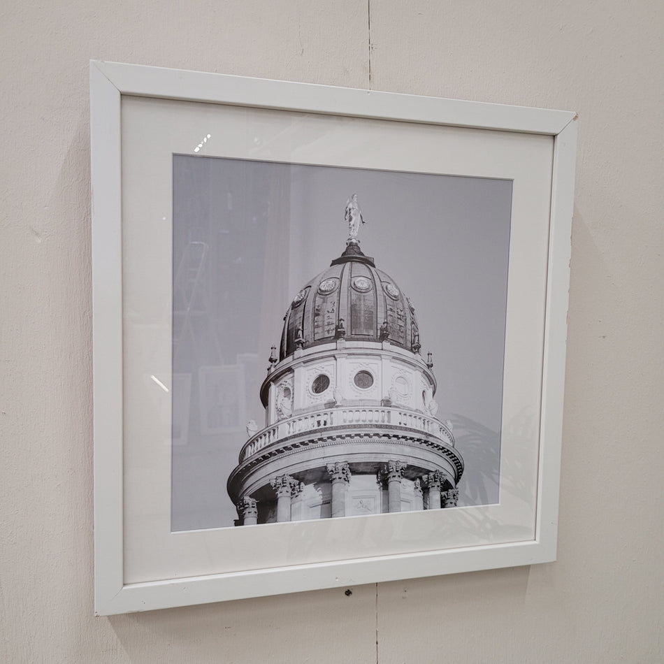 Wandbild Französische Domspitze Berlin Schwarz-Weiß gerahmtes Foto Deko Gebraucht