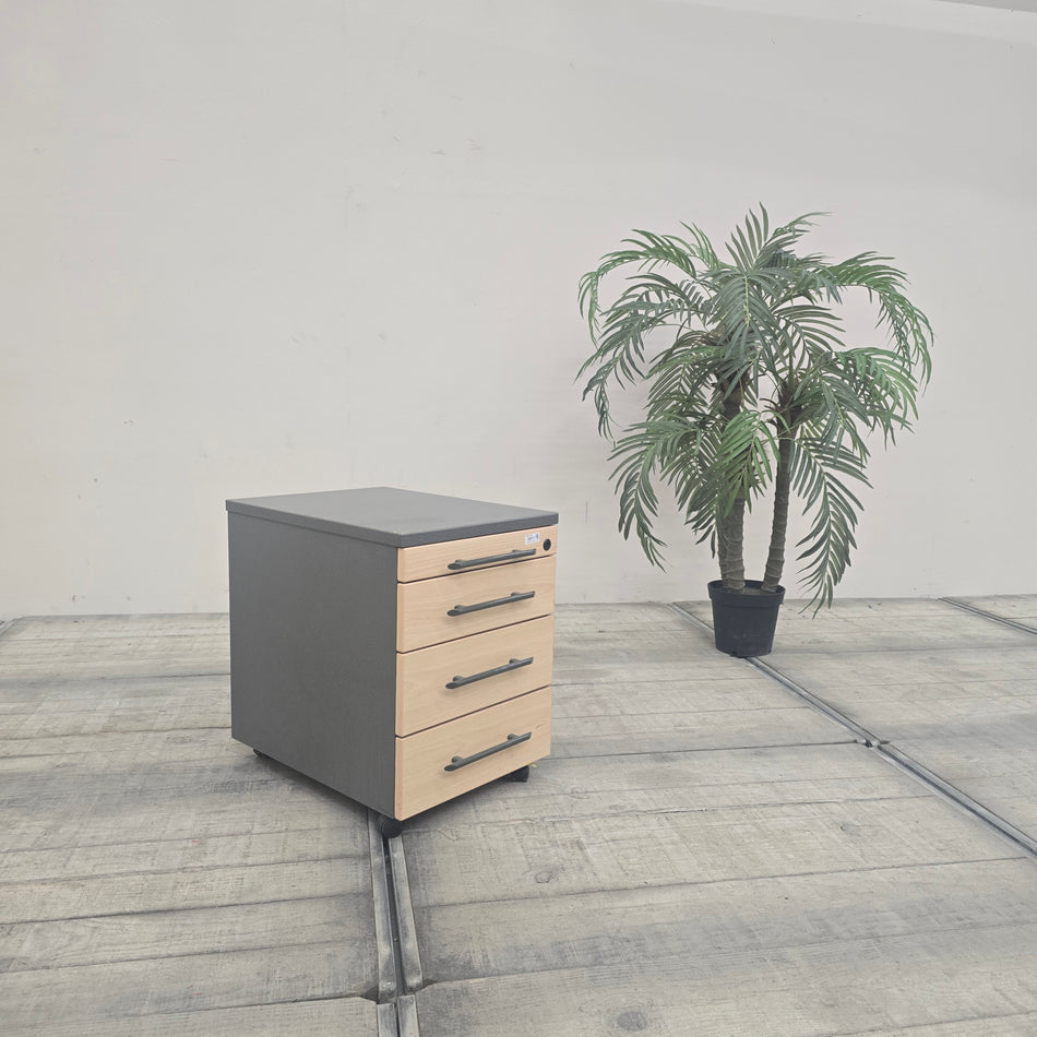Rollcontainer Schubladencontainer Büro Anthrazit Holzoptik Gebraucht
